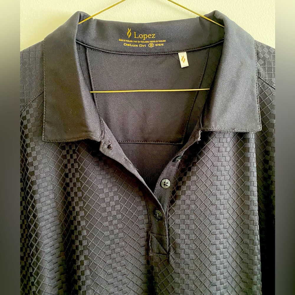 Lopez deluxe dri golf shirt. Stay-dry fabric with cooling waffle pattern.